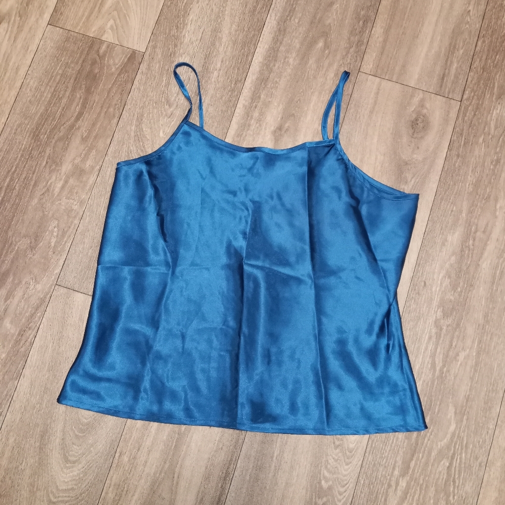 Vintage Jaclyn Smith blue satin slip size large